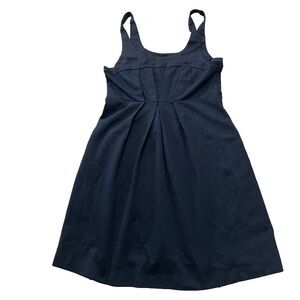 THEORY Mini Dress Womens 2 Black Sleeveless Pleated Scoop Neck Pockets Satin Top